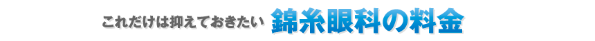 これだけは抑えておきたい錦糸眼科の料金